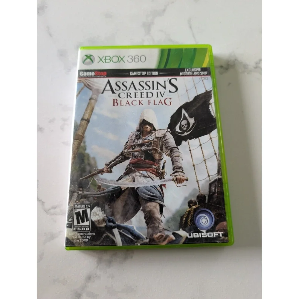 Assassins Creed IV Black Flag XBOX 360 Video Game 2 Disc Gamestop Edition